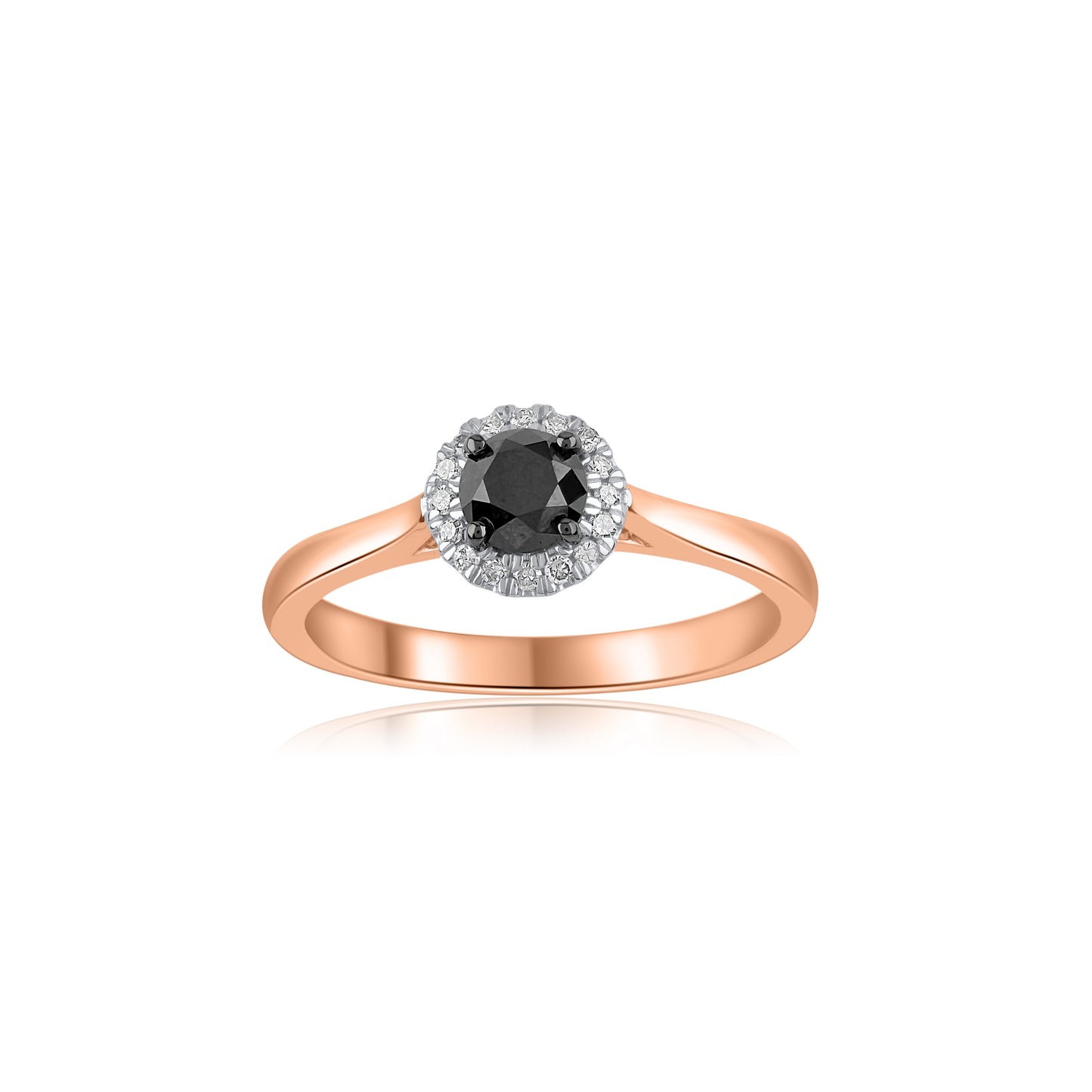 Black Diamond Solitaire Ring in 10KT Gold
