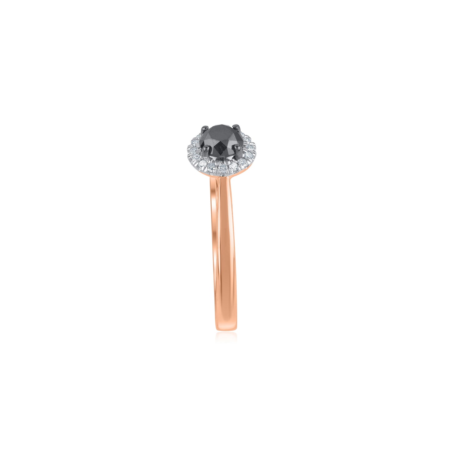 Black Diamond Solitaire Ring in 10KT Gold