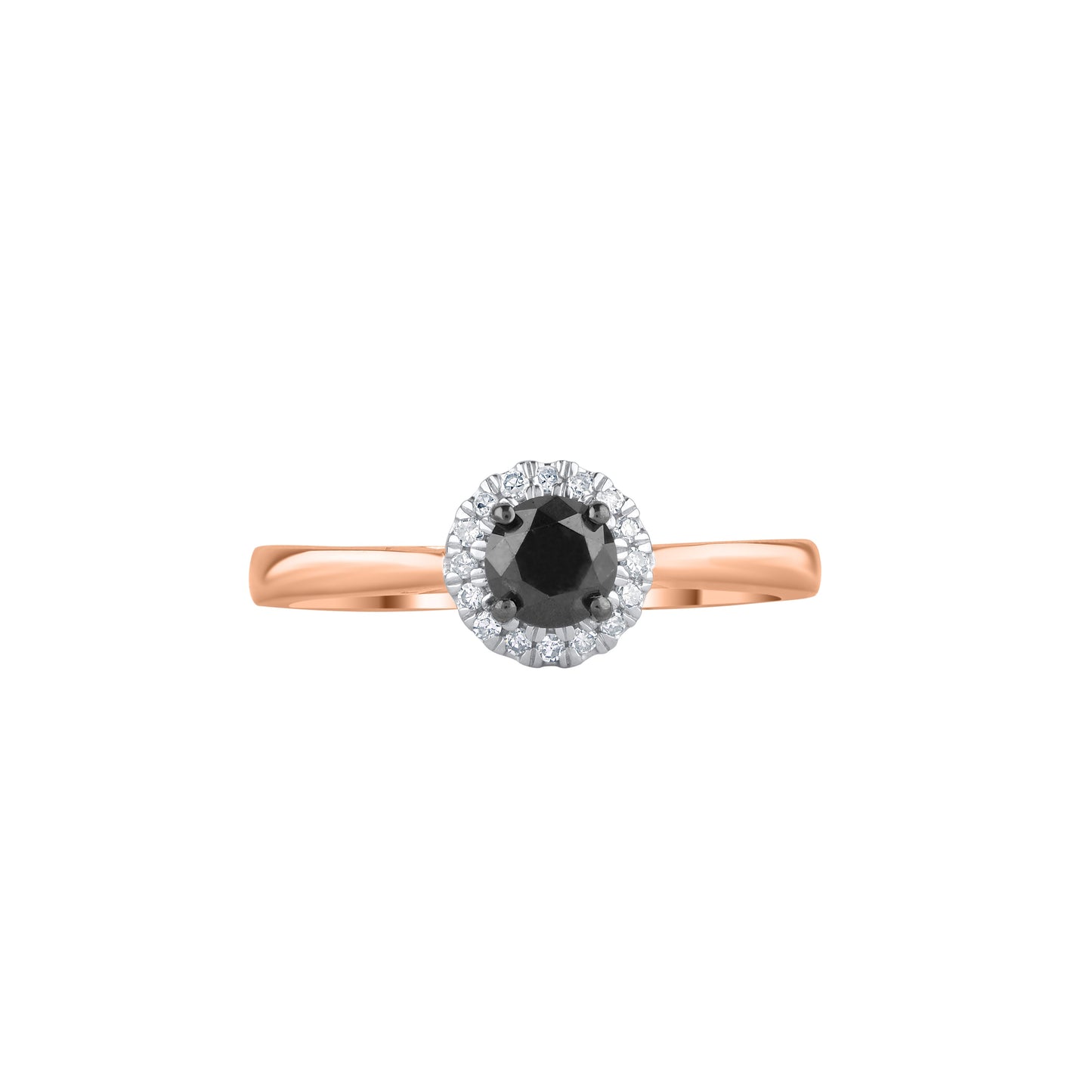 Black Diamond Solitaire Ring in 10KT Gold