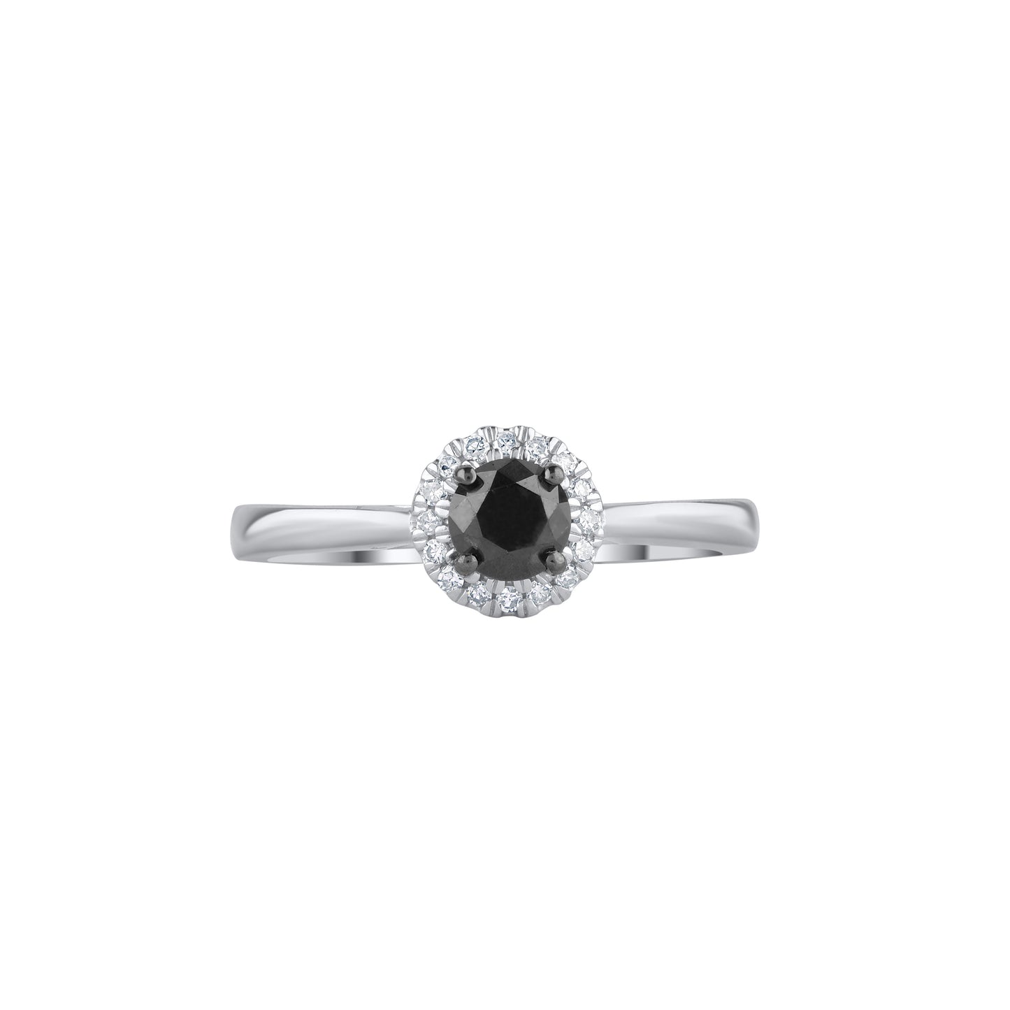 Black Diamond Solitaire Ring in 10KT Gold
