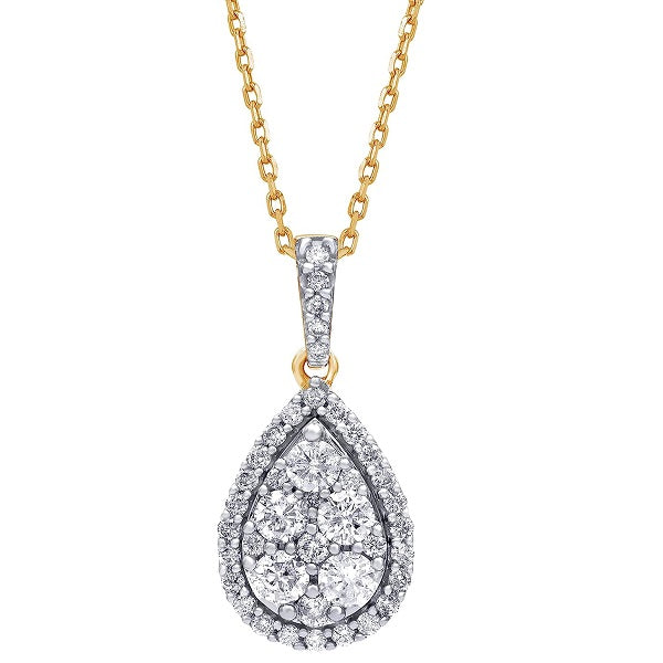 Tear Drop Pendant Necklace in 14K Gold