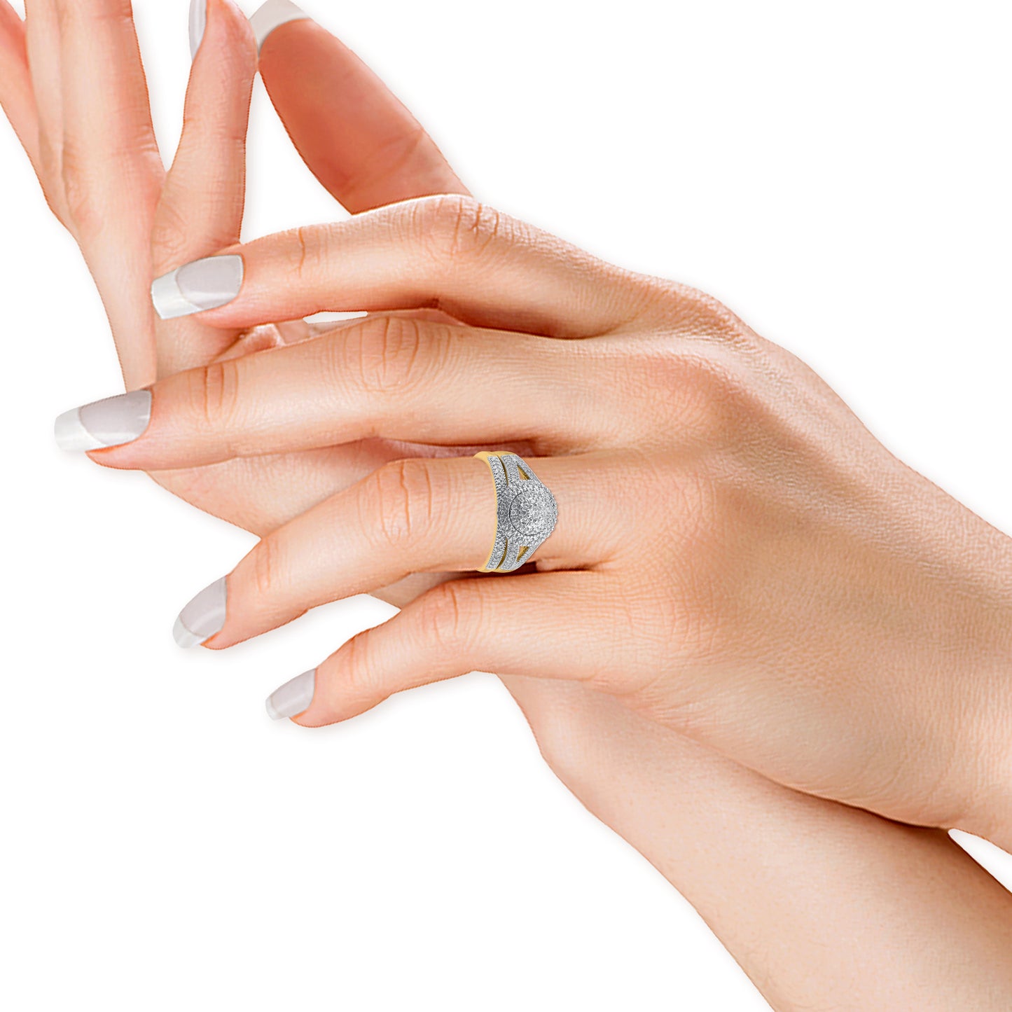 0.50 Carat Natural Diamond 14KT Yellow Gold Bridal Ring Set
