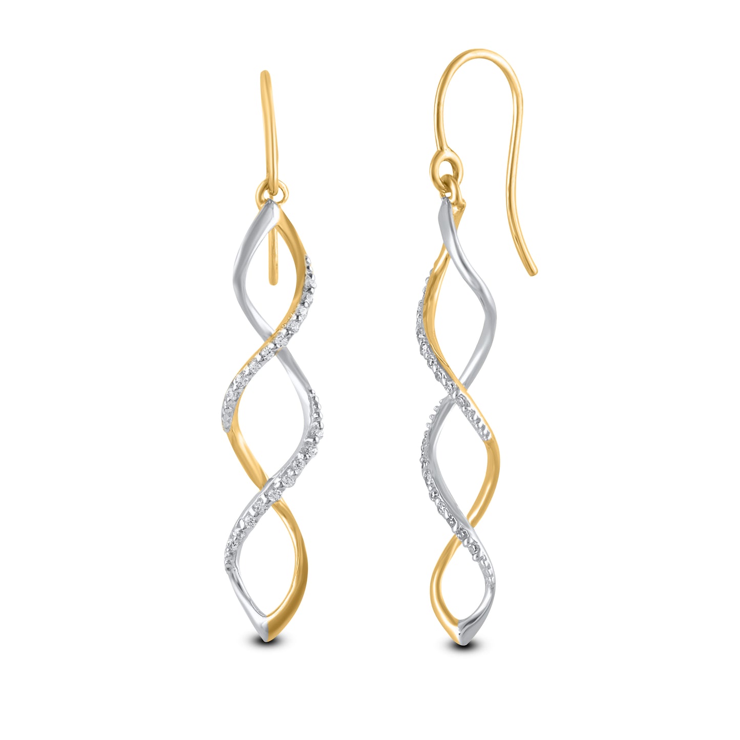 Infinity Swirl Dangle Earring in 10KT Gold
