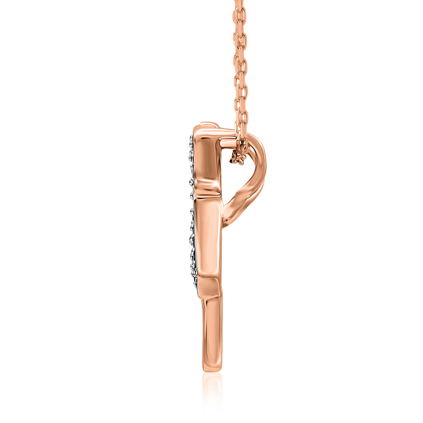 Dog Paw Heart Pendant Necklace in 10K Gold