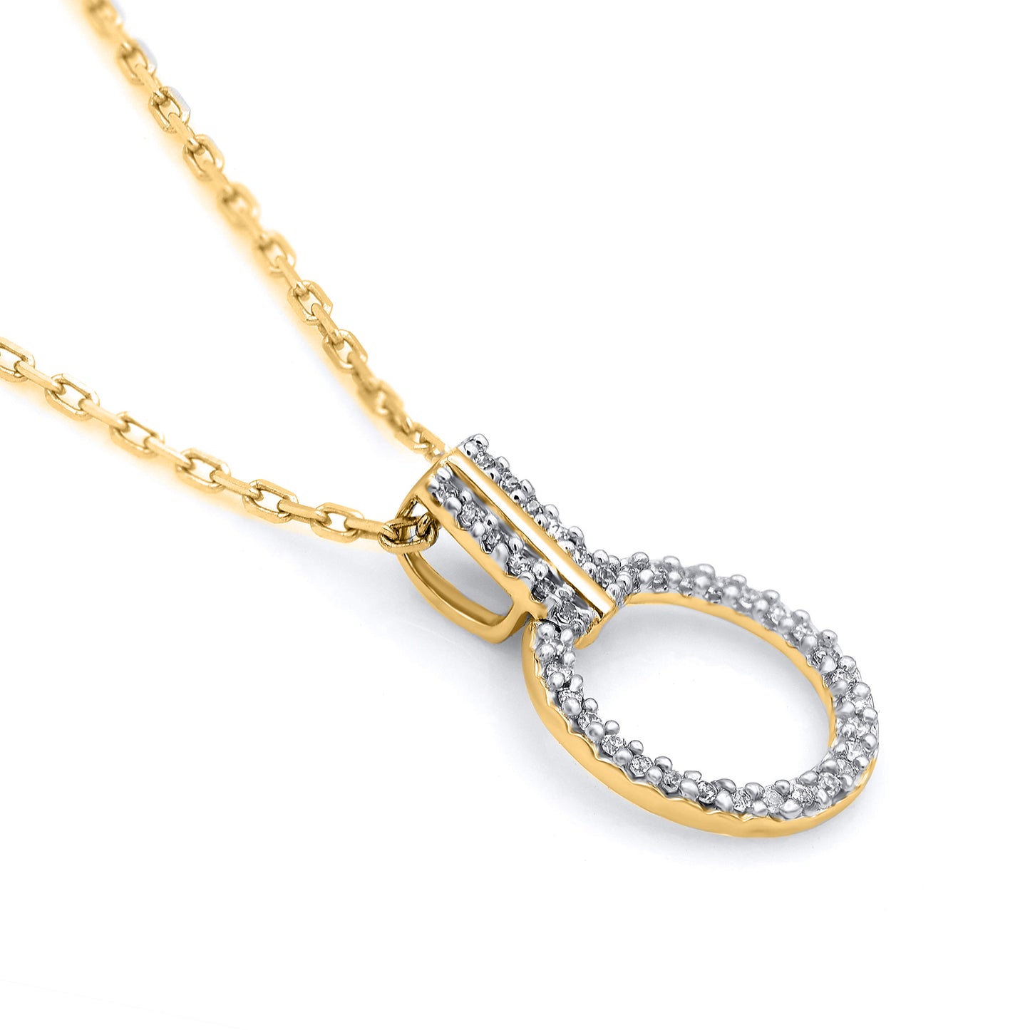 Open Circle Pendant Necklace in 10K Gold