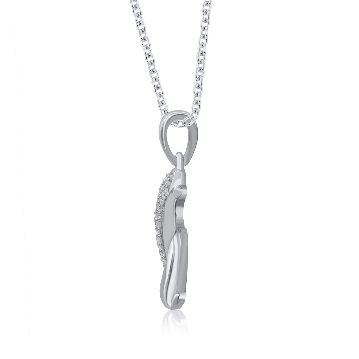 Dolphin Heart Pendant Necklace in 10kt Gold