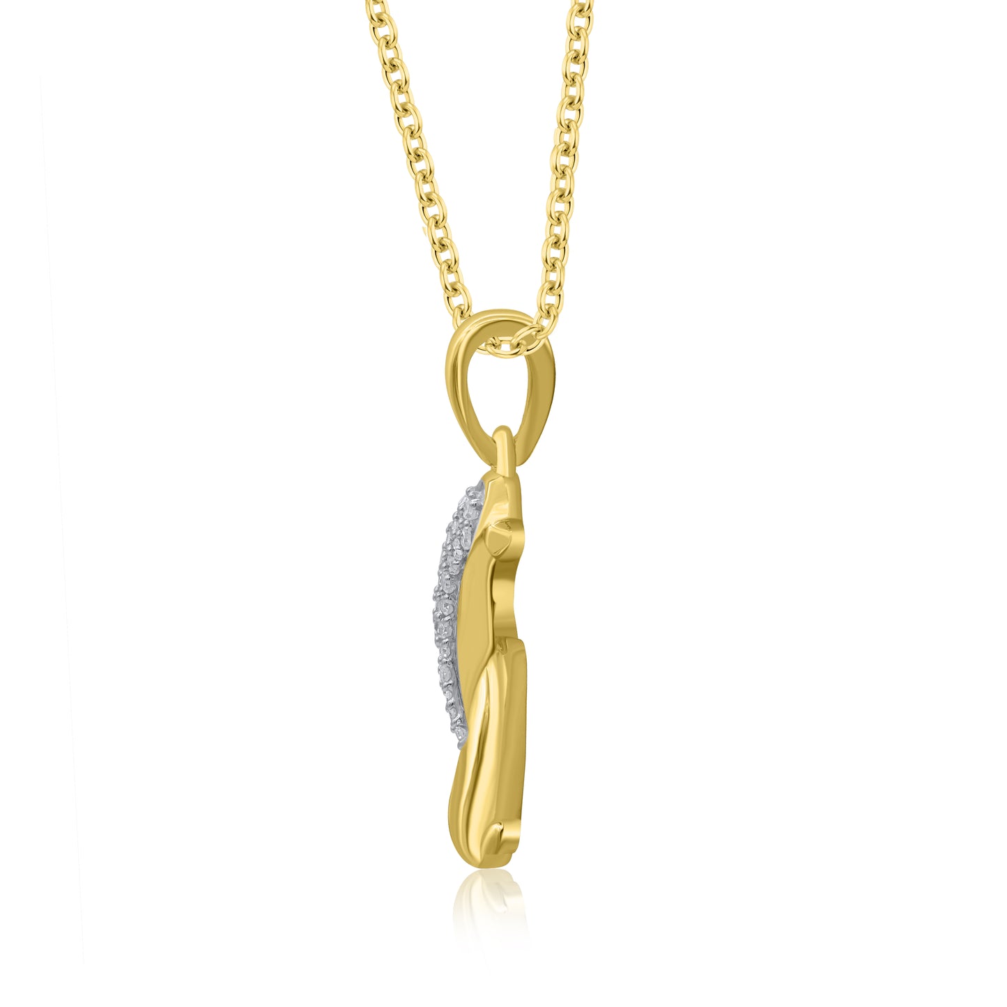Dolphin Heart Pendant Necklace in 10kt Gold
