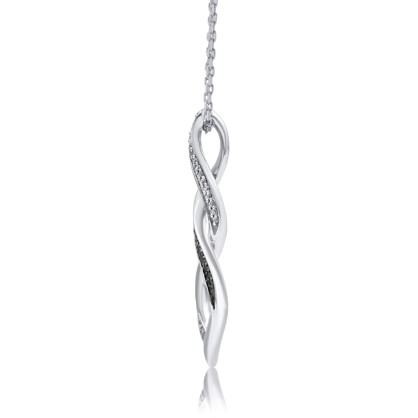 Treated Black Diamond Infinity Swirl Pendant Necklace in 10K Gold