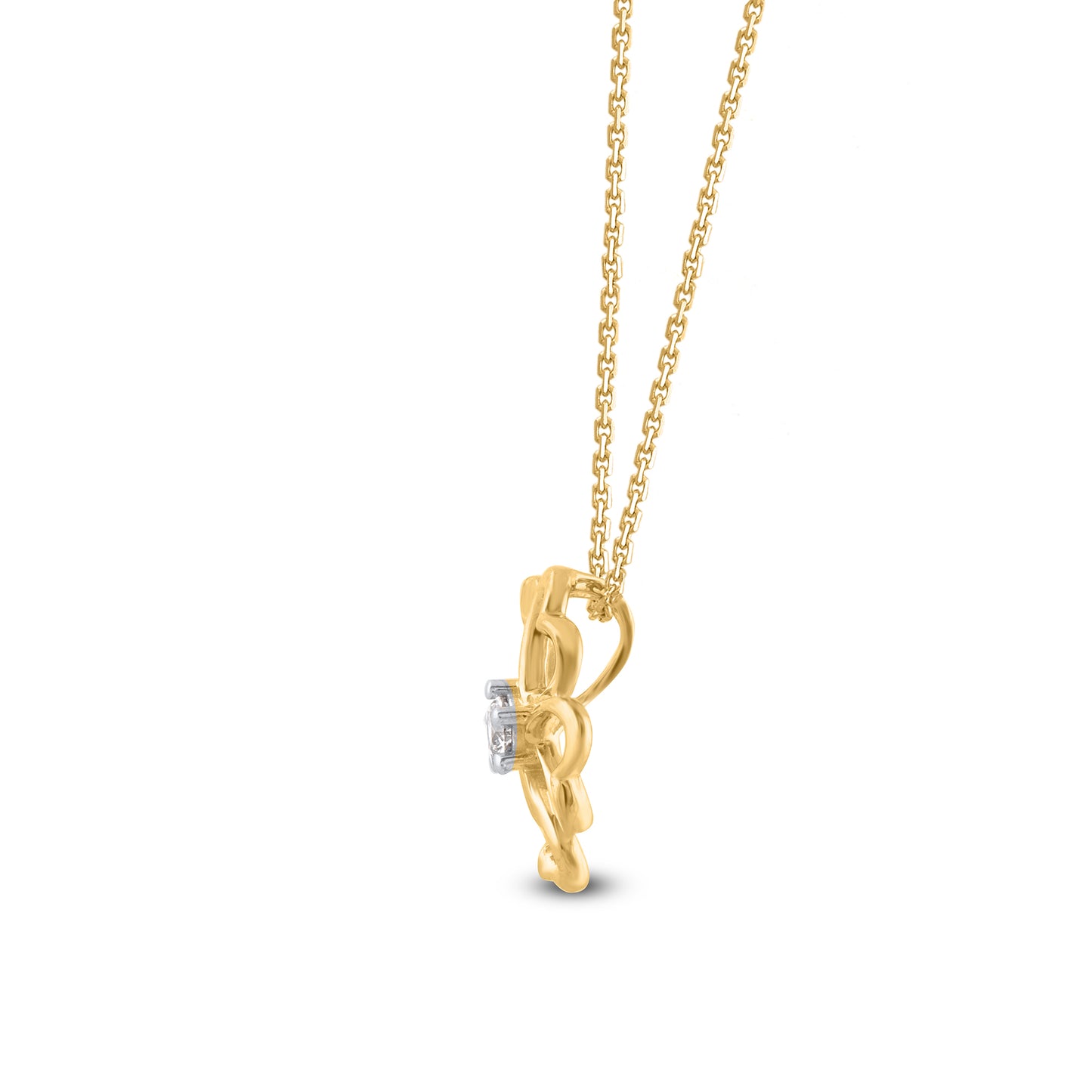 Clover Flower Pendant Necklace in 10KT Gold