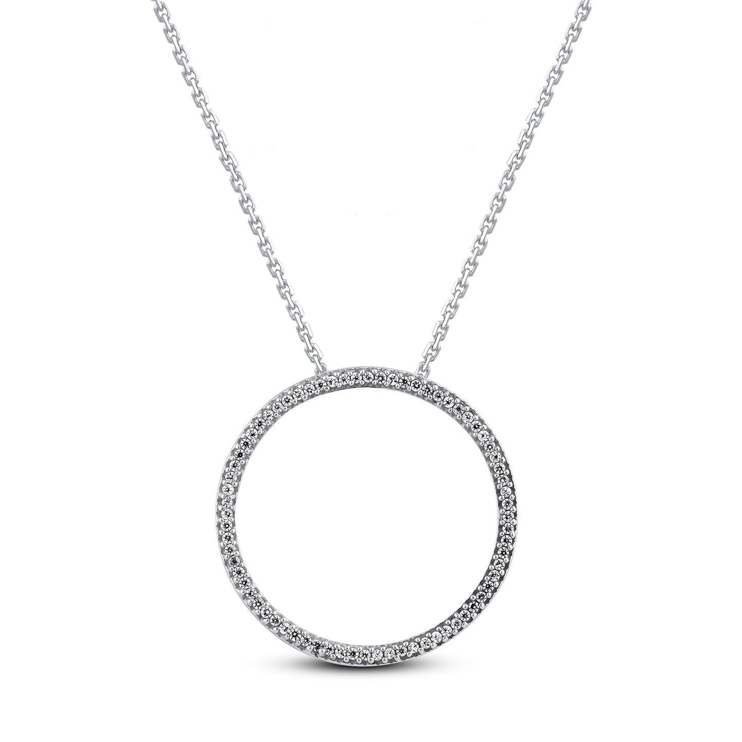 Classic Open Circle Pendant Necklace 10K Gold