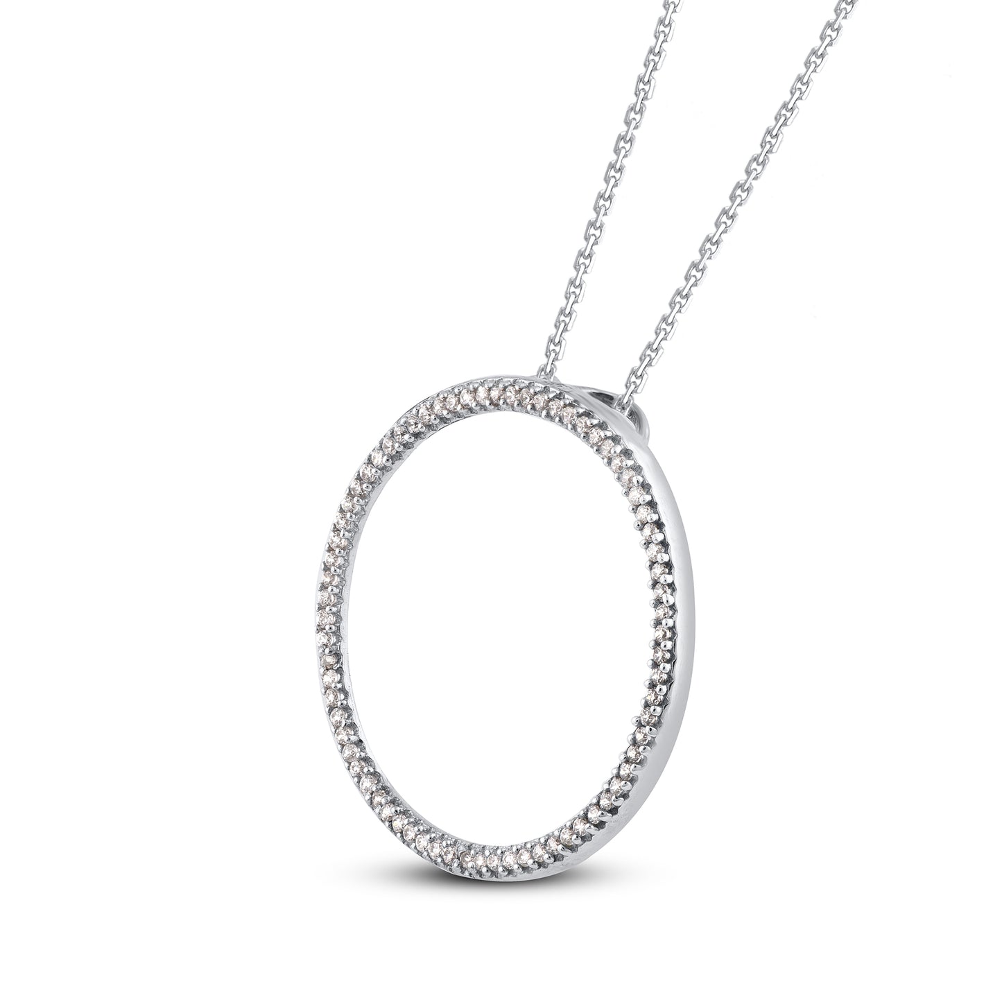 Classic Open Circle Pendant Necklace 10K Gold