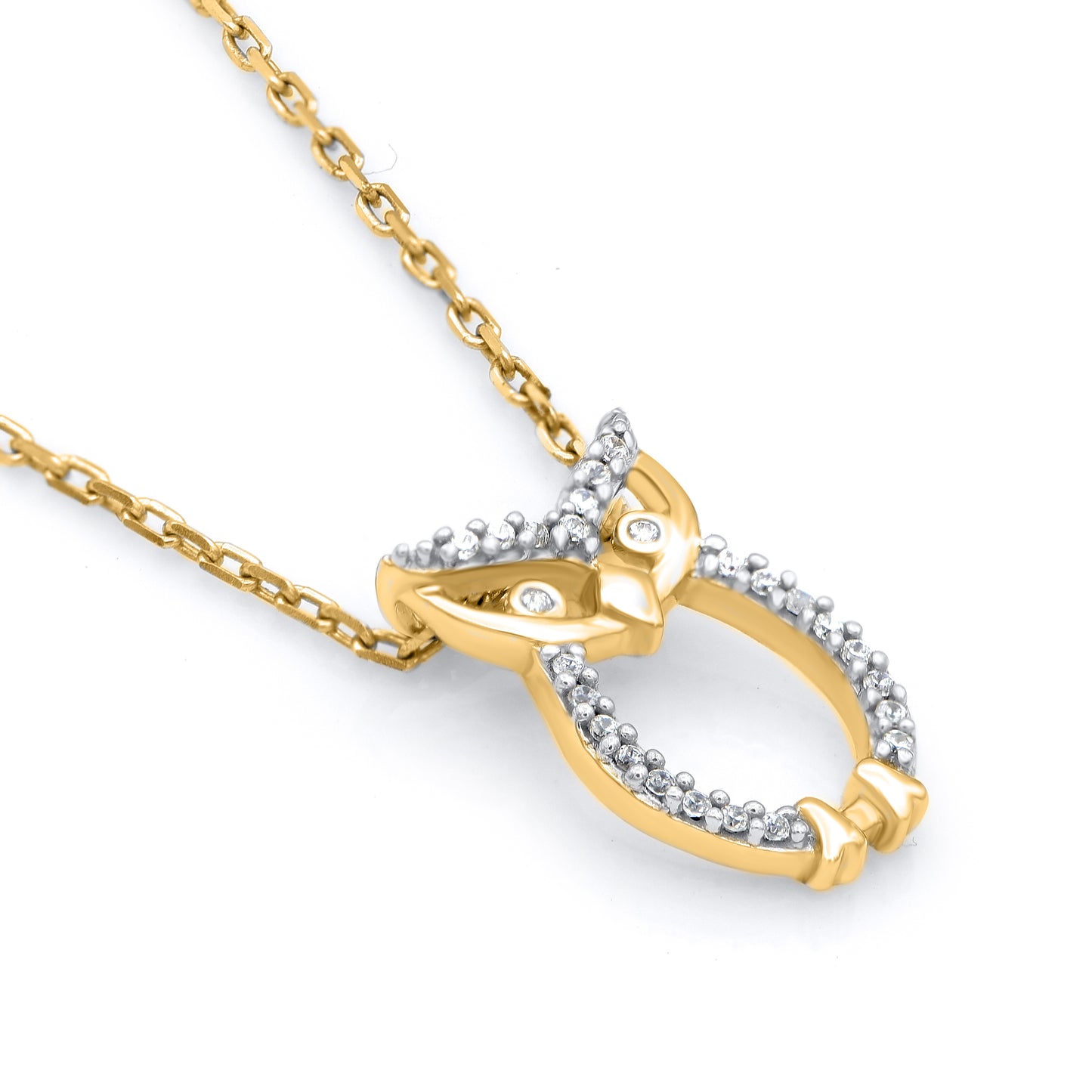 Owl Pendant Necklace in 10K Gold
