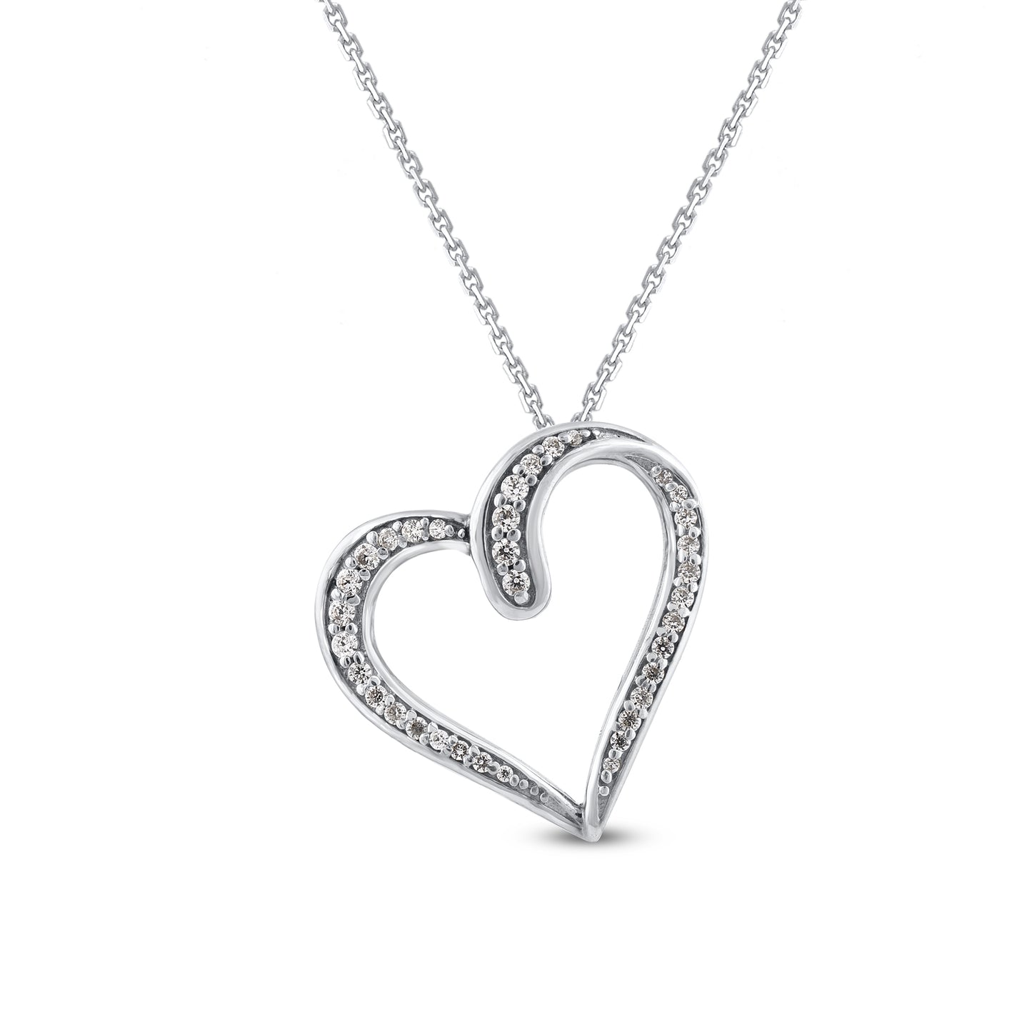 Open Heart Pendant Necklace in 10K Gold
