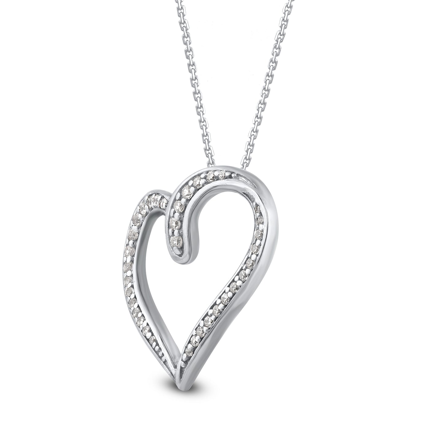 Open Heart Pendant Necklace in 10K Gold
