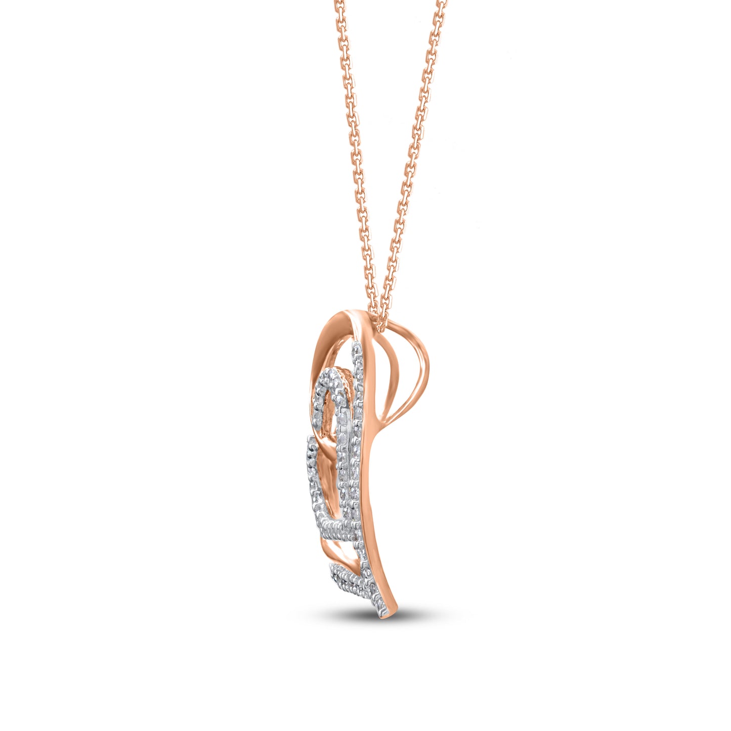 Double Heart Pendant Necklace 10K Gold