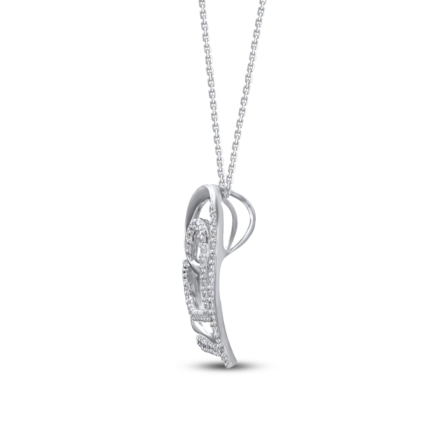 Double Heart Pendant Necklace 10K Gold