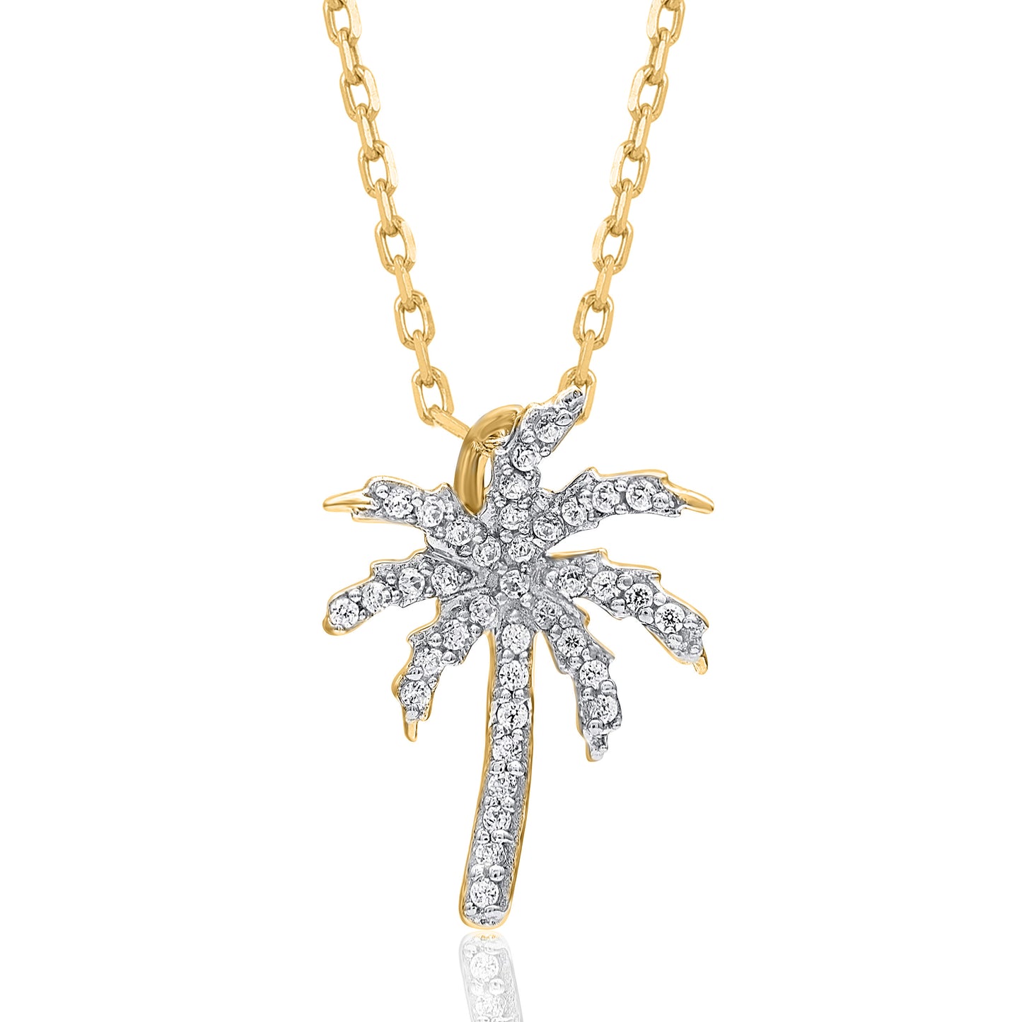 Palm Tree Pendant Necklace in 10K Gold