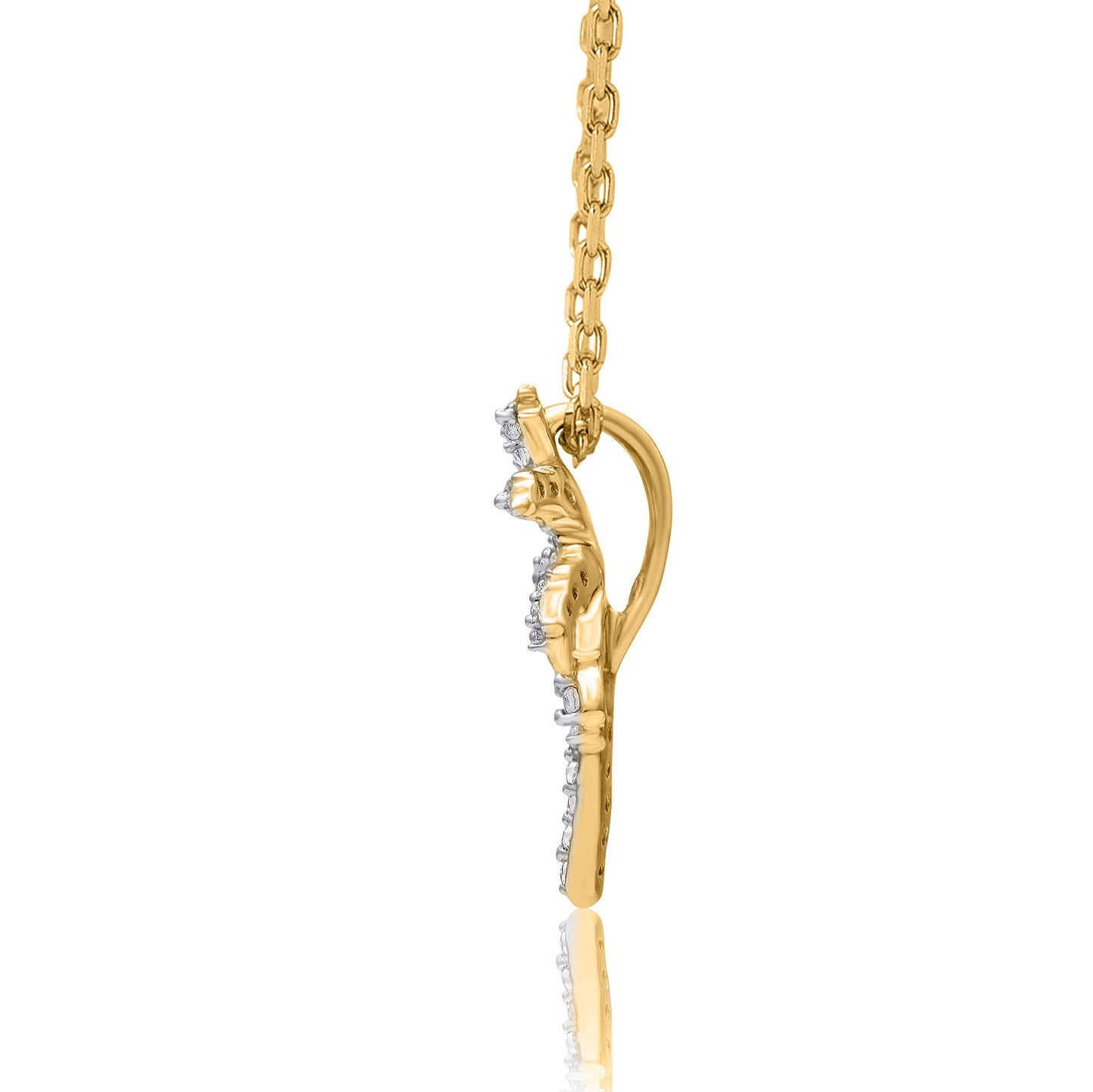 Palm Tree Pendant Necklace in 10K Gold