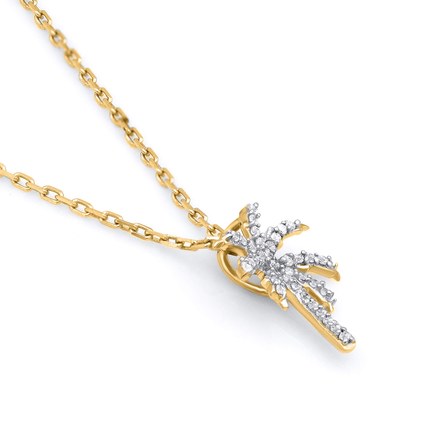 Palm Tree Pendant Necklace in 10K Gold