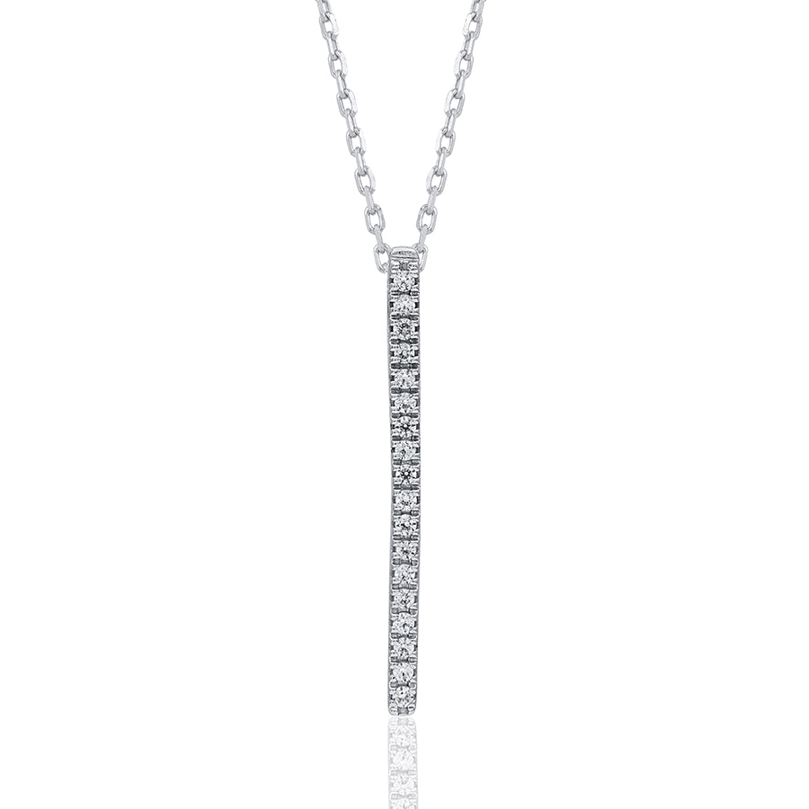 Vertical Bar Pendant Necklace in 10KT Gold