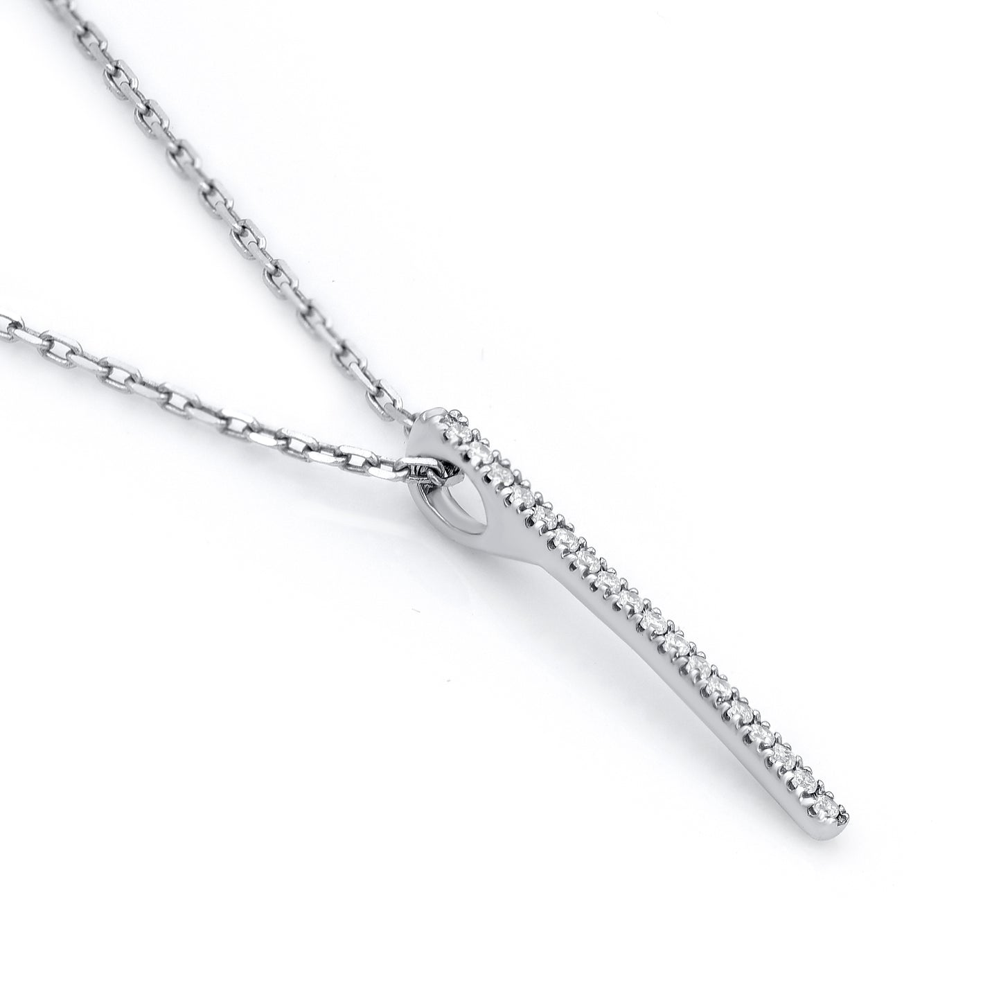 Vertical Bar Pendant Necklace in 10KT Gold