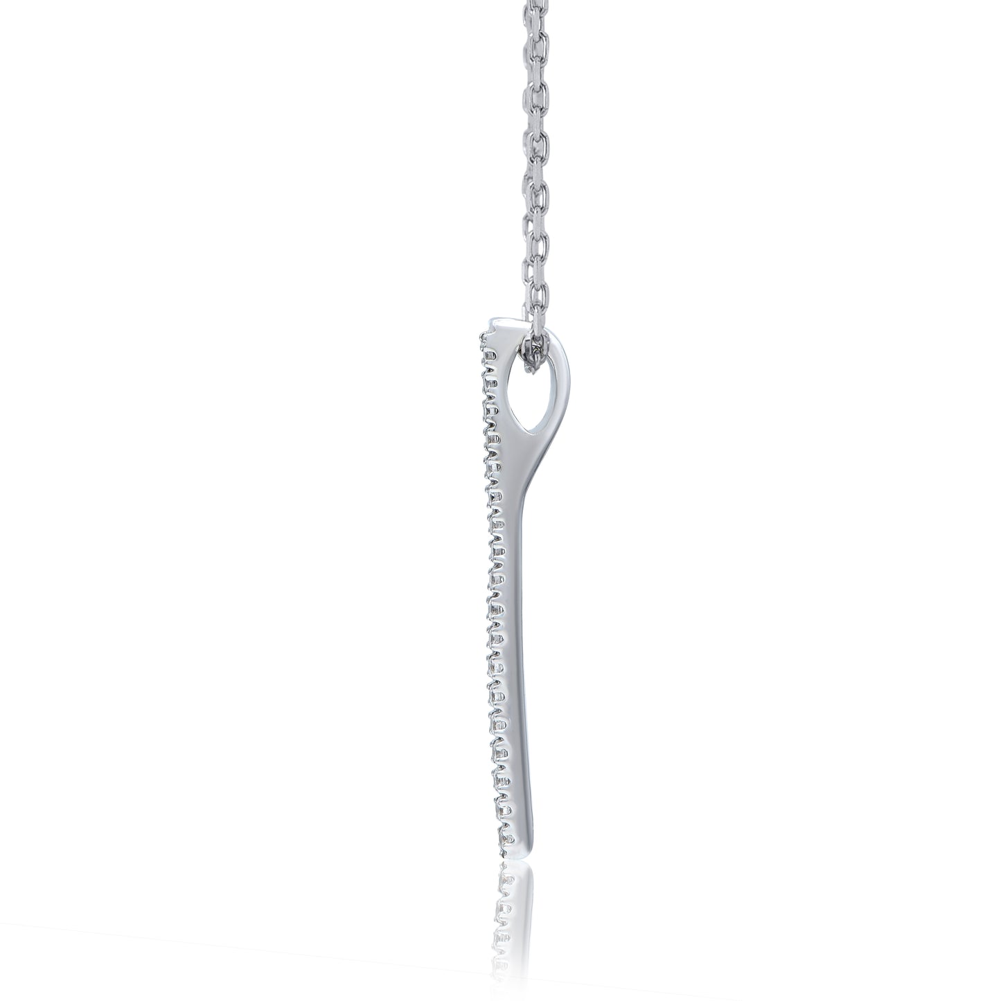 Diamond Vertical Bar Drop Necklace in 10KT Gold