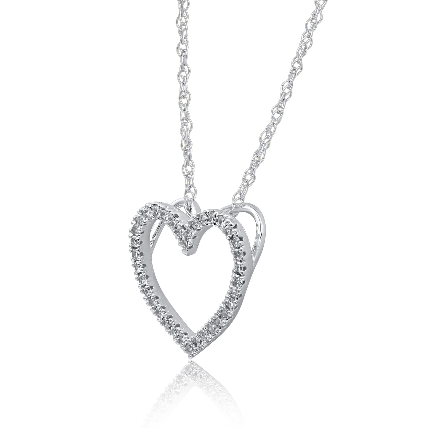 Classic Open Heart Pendant Necklace in 10K Gold