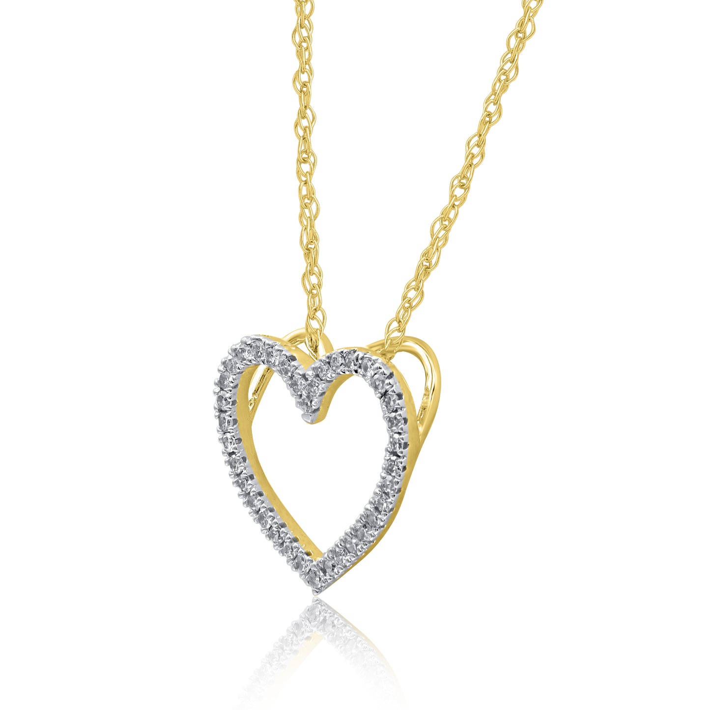 Classic Open Heart Pendant Necklace in 10K Gold