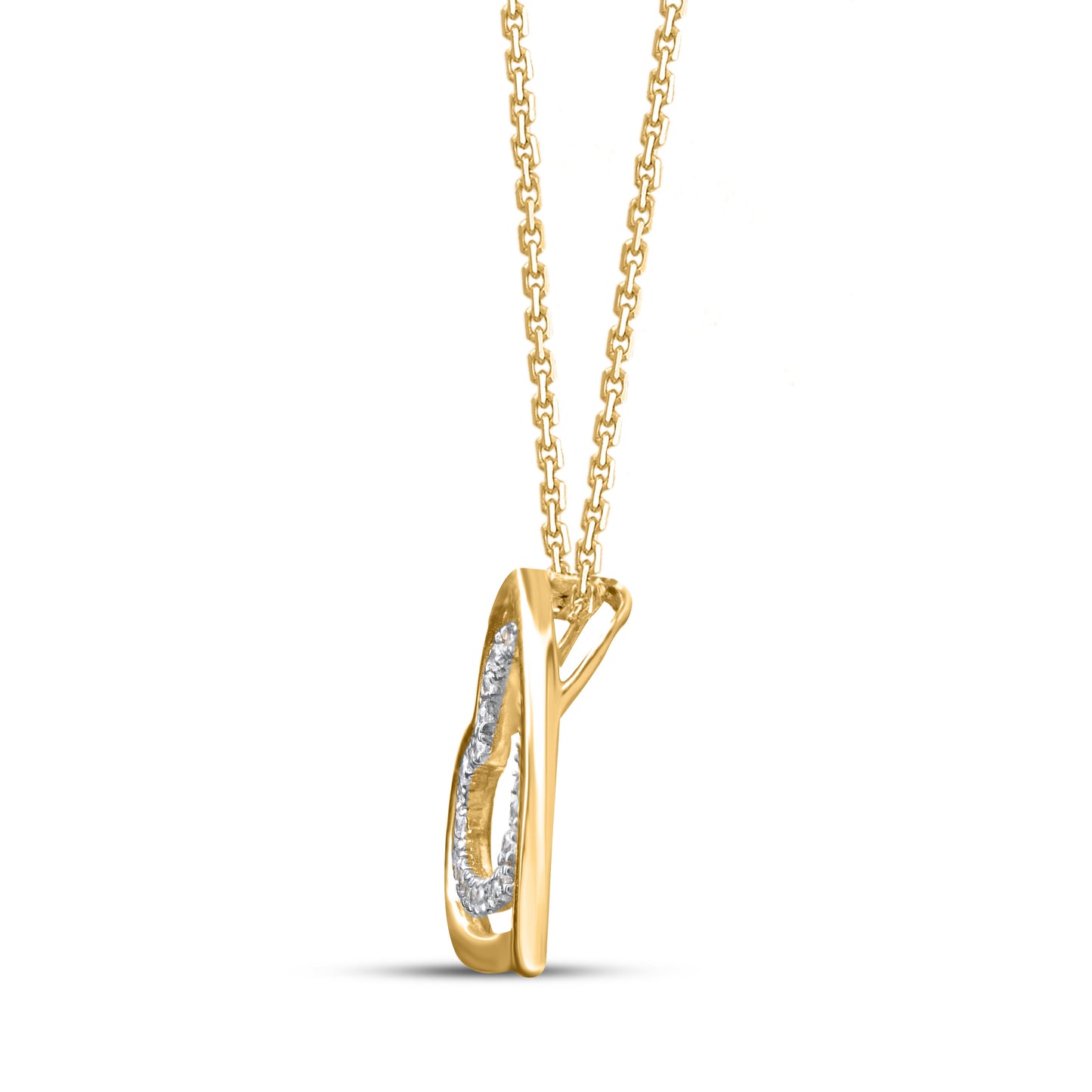 Double Heart Necklace Pendant in 10K Gold