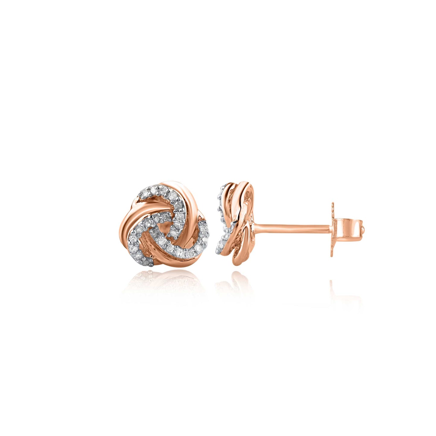 Intertwined Floral Stud Earrings in 10KT Gold
