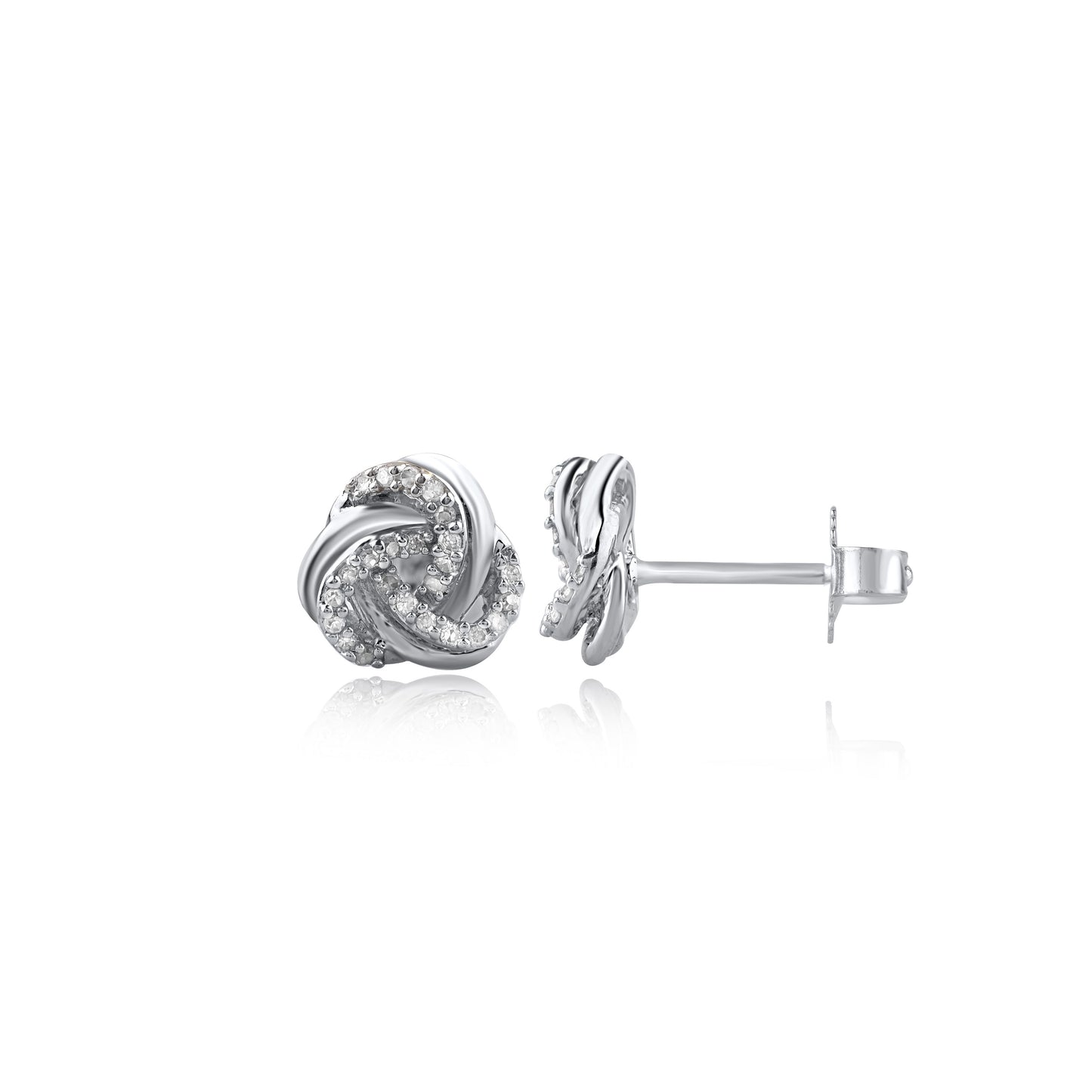 Intertwined Floral Stud Earrings in 10KT Gold