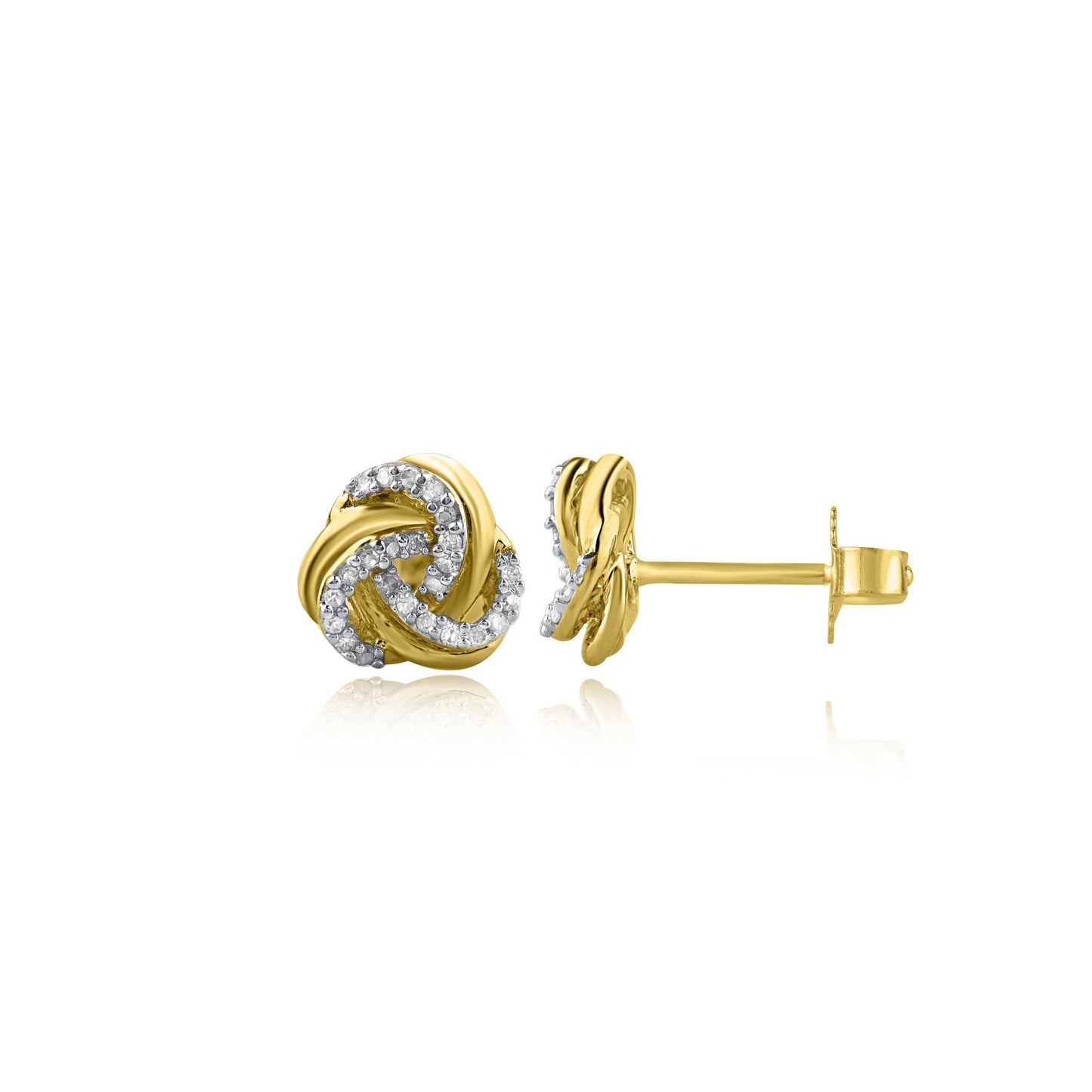 Intertwined Floral Stud Earrings in 10KT Gold