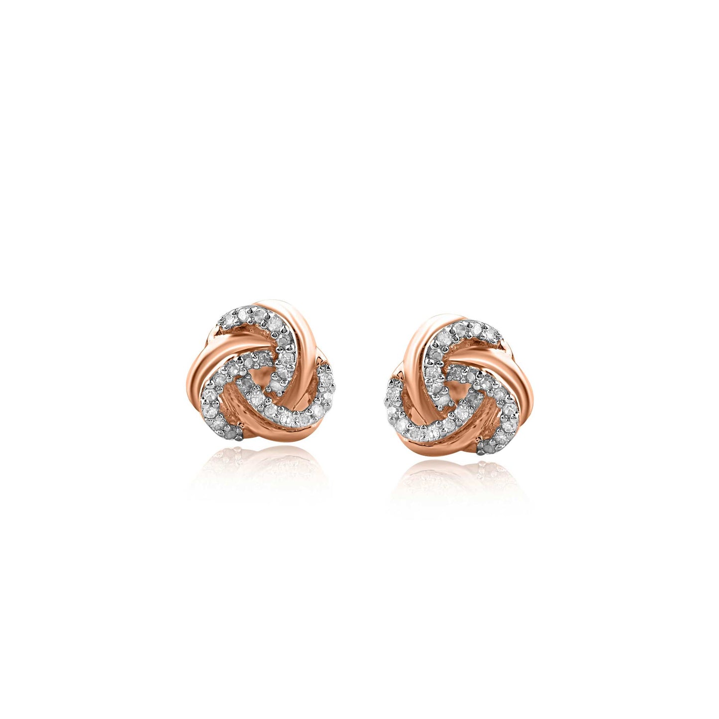 Intertwined Floral Stud Earrings in 10KT Gold