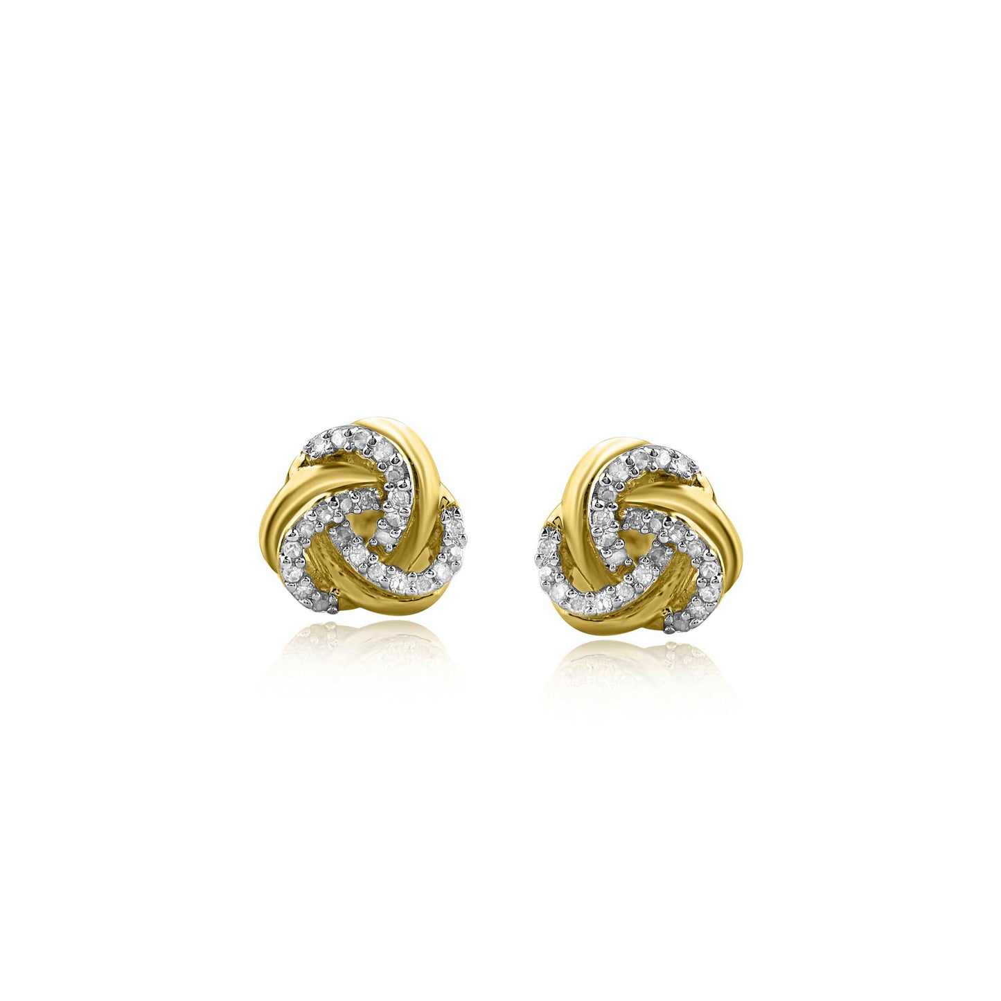Intertwined Floral Stud Earrings in 10KT Gold