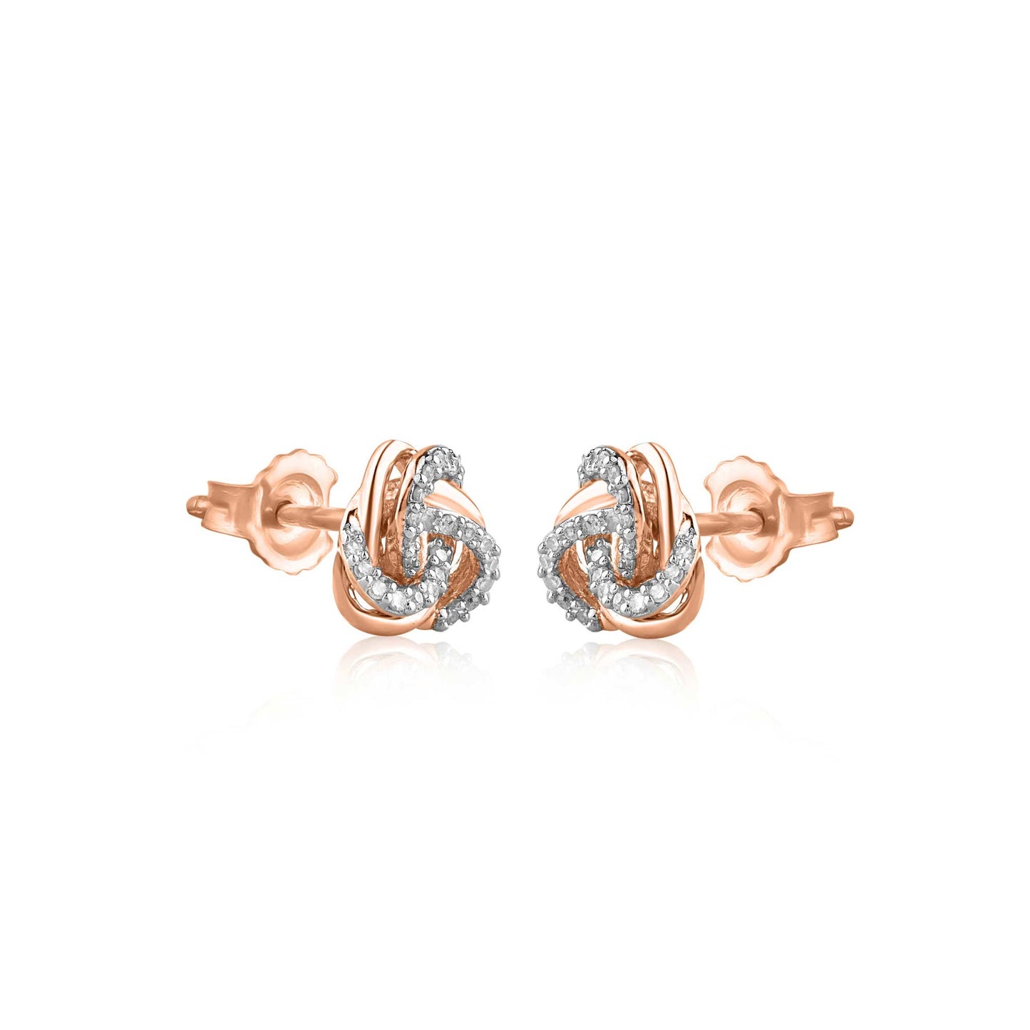 Intertwined Floral Stud Earrings in 10KT Gold