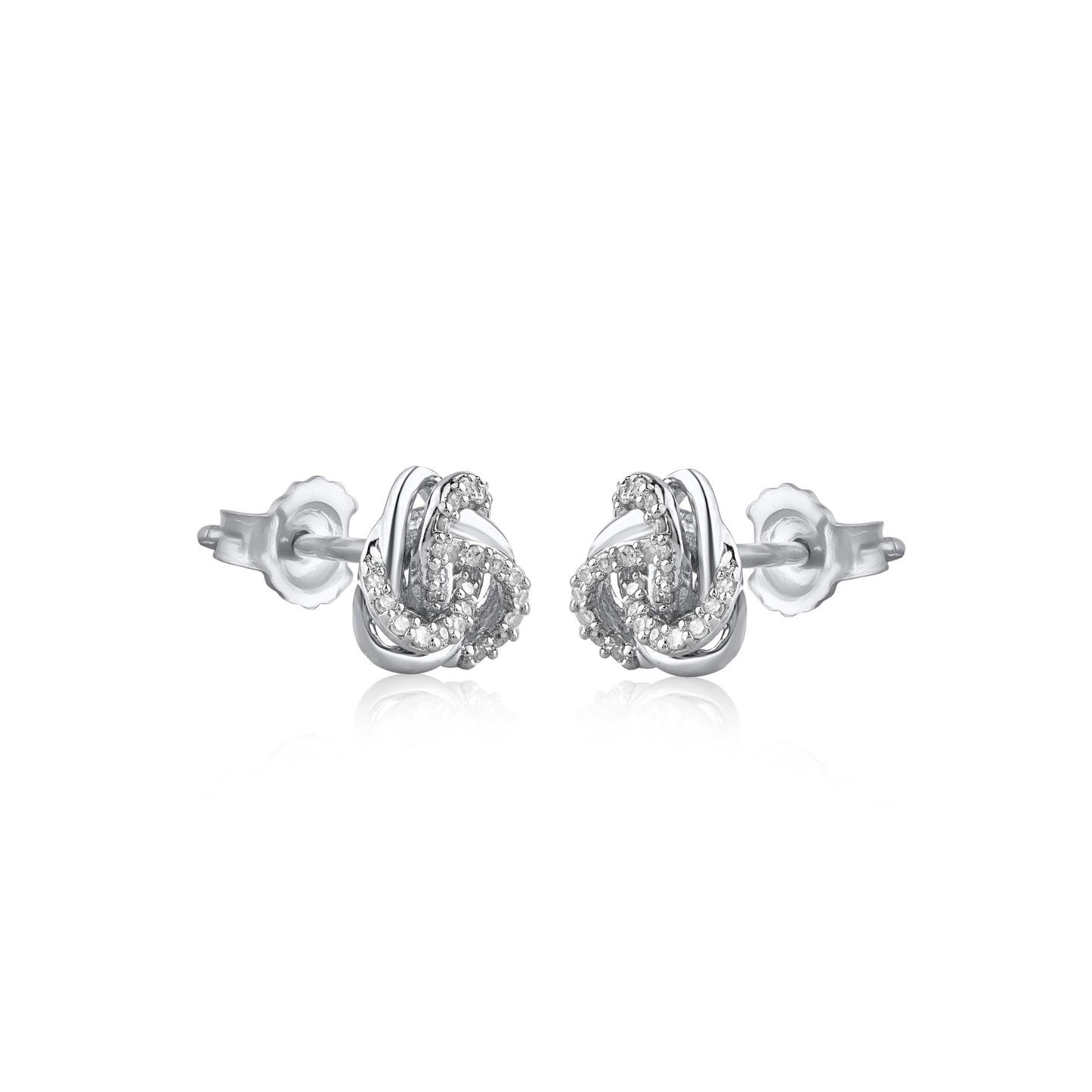 Intertwined Floral Stud Earrings in 10KT Gold