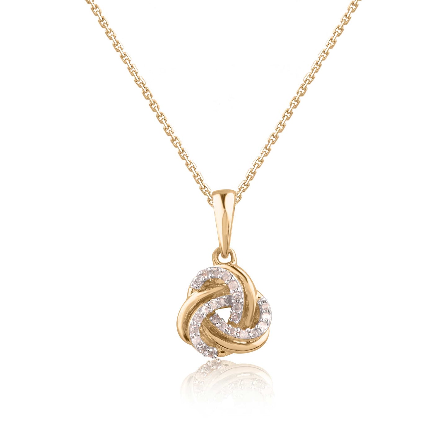 Intertwined Infinity Triangle Pendant Necklace in 10KT Gold