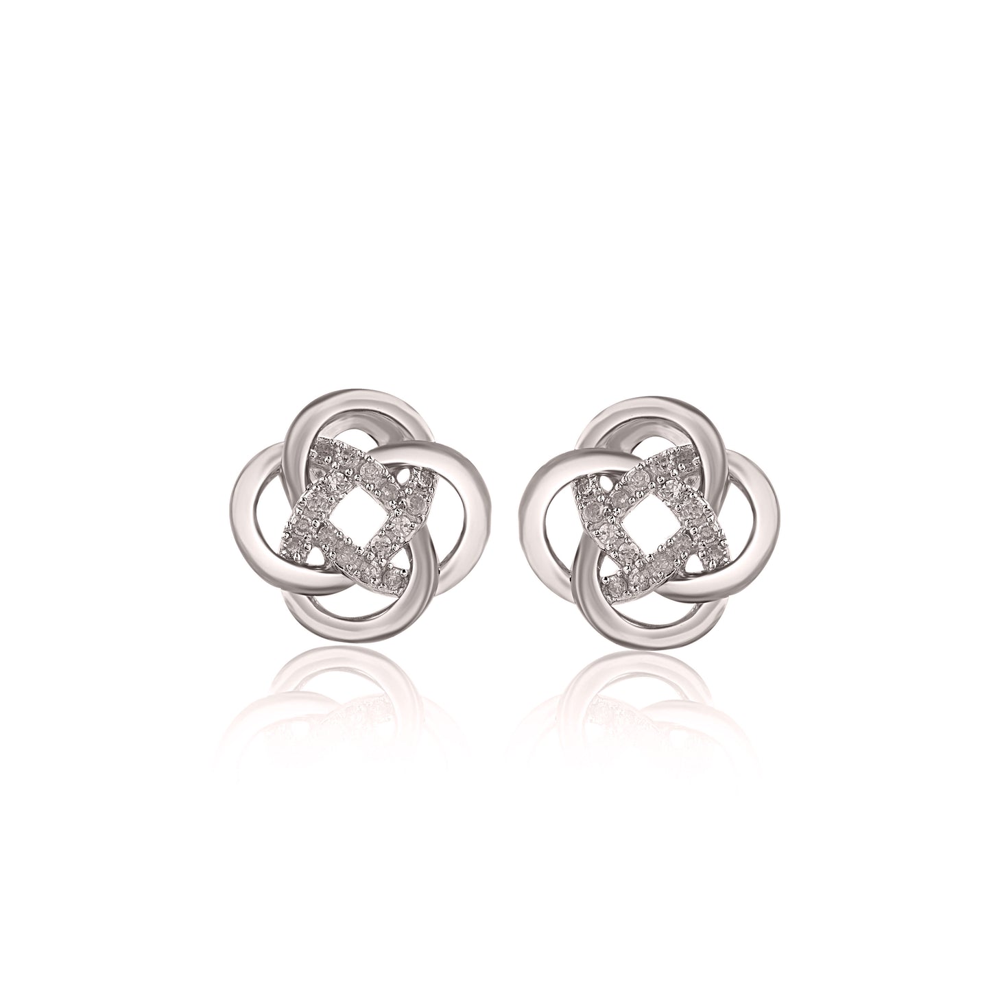 Interlocking Stud Earrings in 10KT Gold