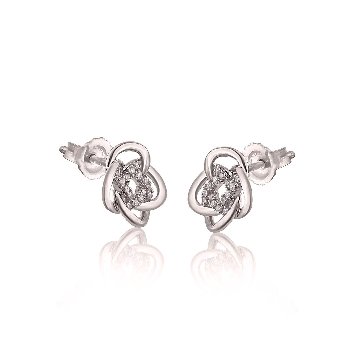 Interlocking Stud Earrings in 10KT Gold