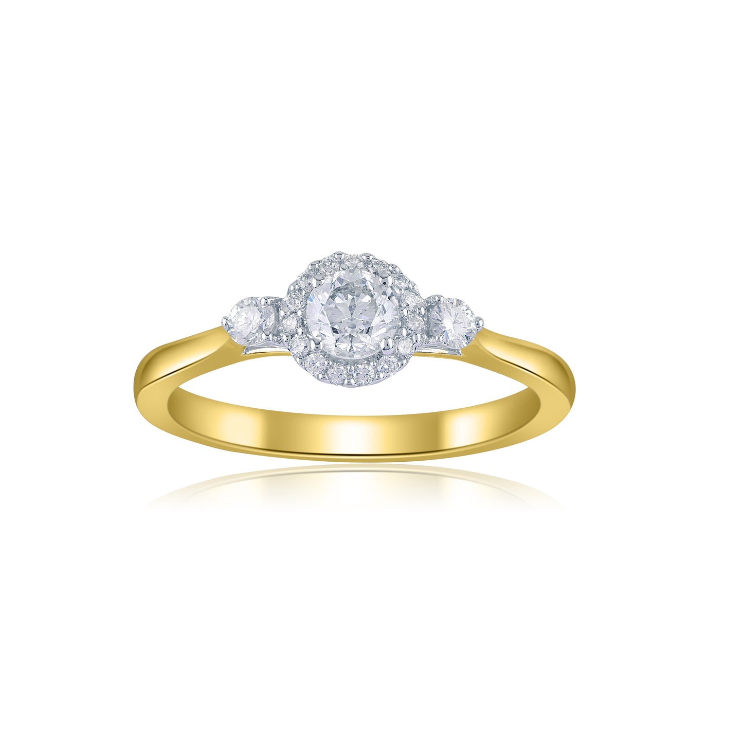 Three Stone Ring in 10KT Gold