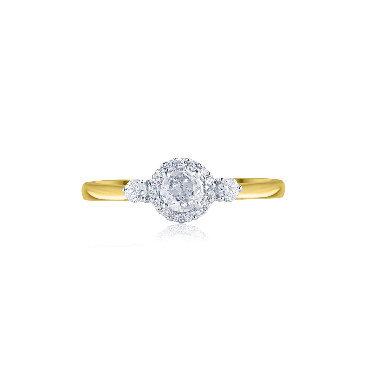 Three Stone Ring in 10KT Gold
