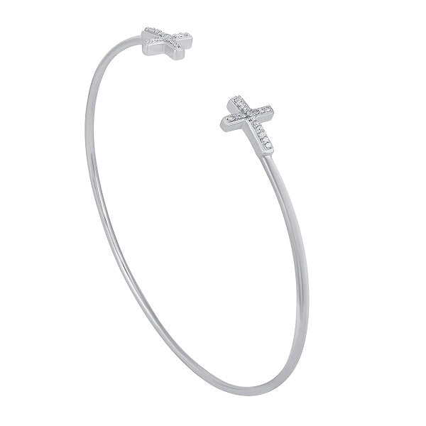 Diamond Cross Bangle Bracelet