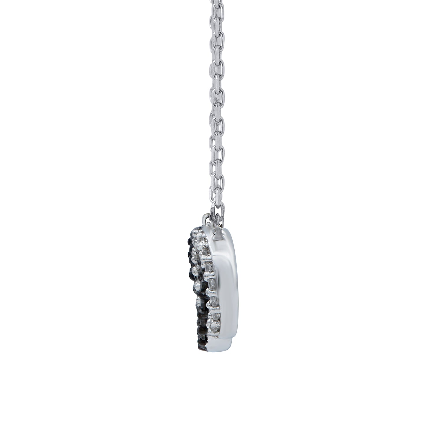 Treated Black Diamond Intertwined Circle Pendant Necklace in 10KT Gold