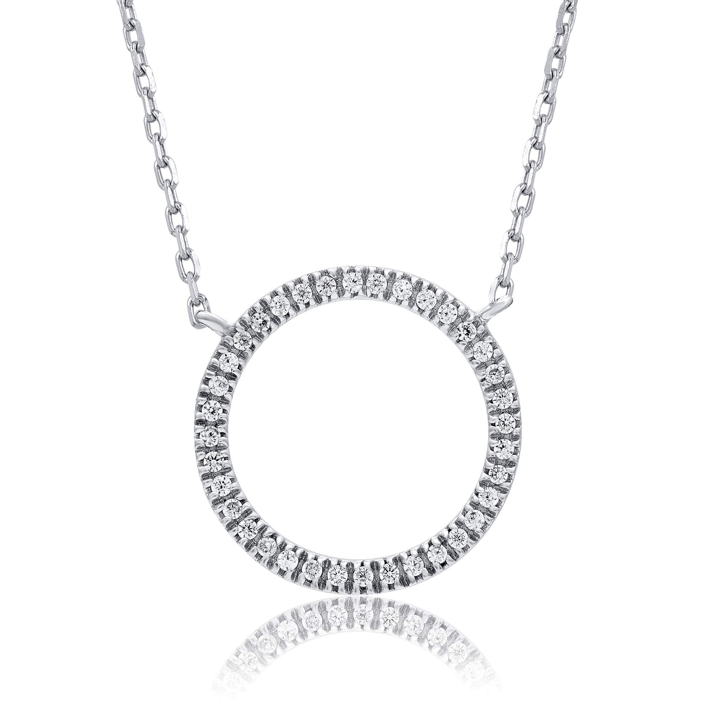 Open Circle Pendant Necklace in 10K Gold
