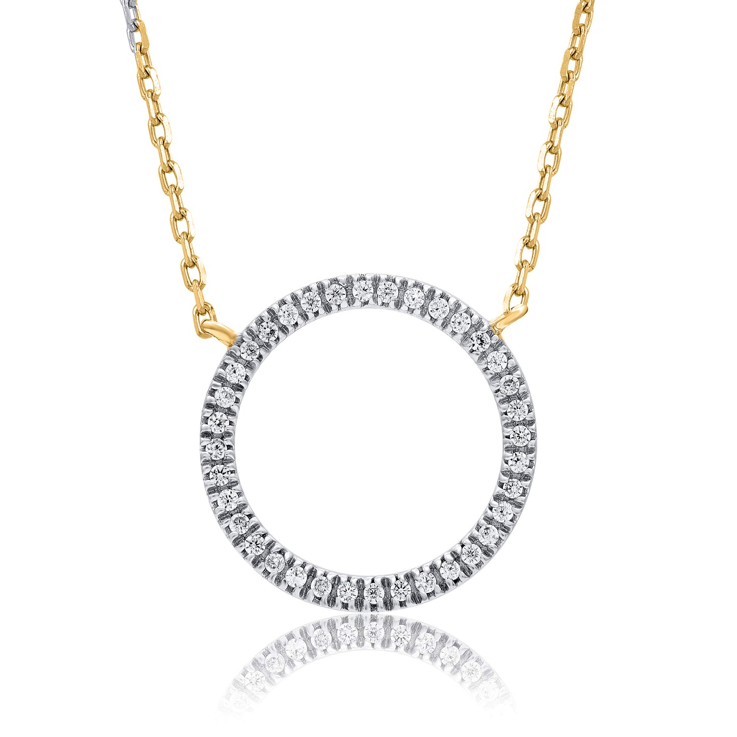 Open Circle Pendant Necklace in 10K Gold
