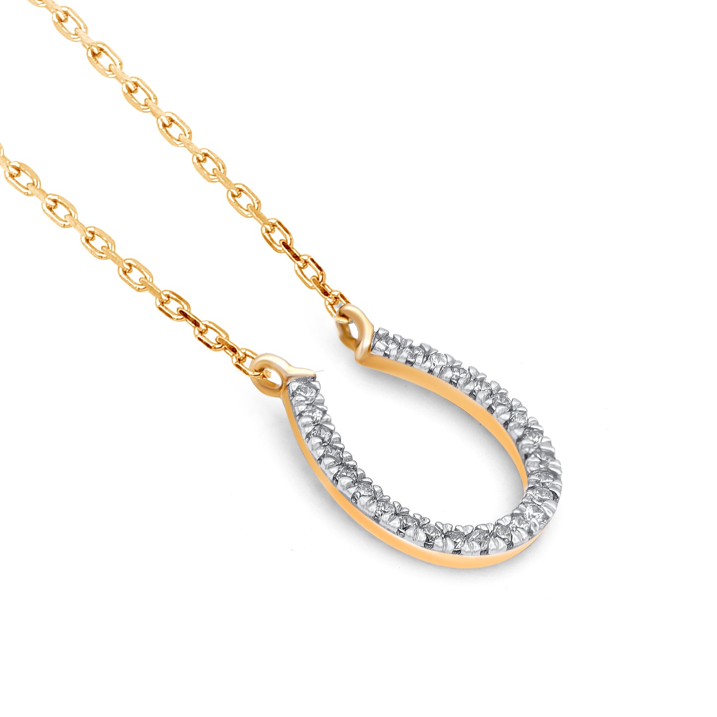 Horseshoe Pendant Necklace in 10k Gold