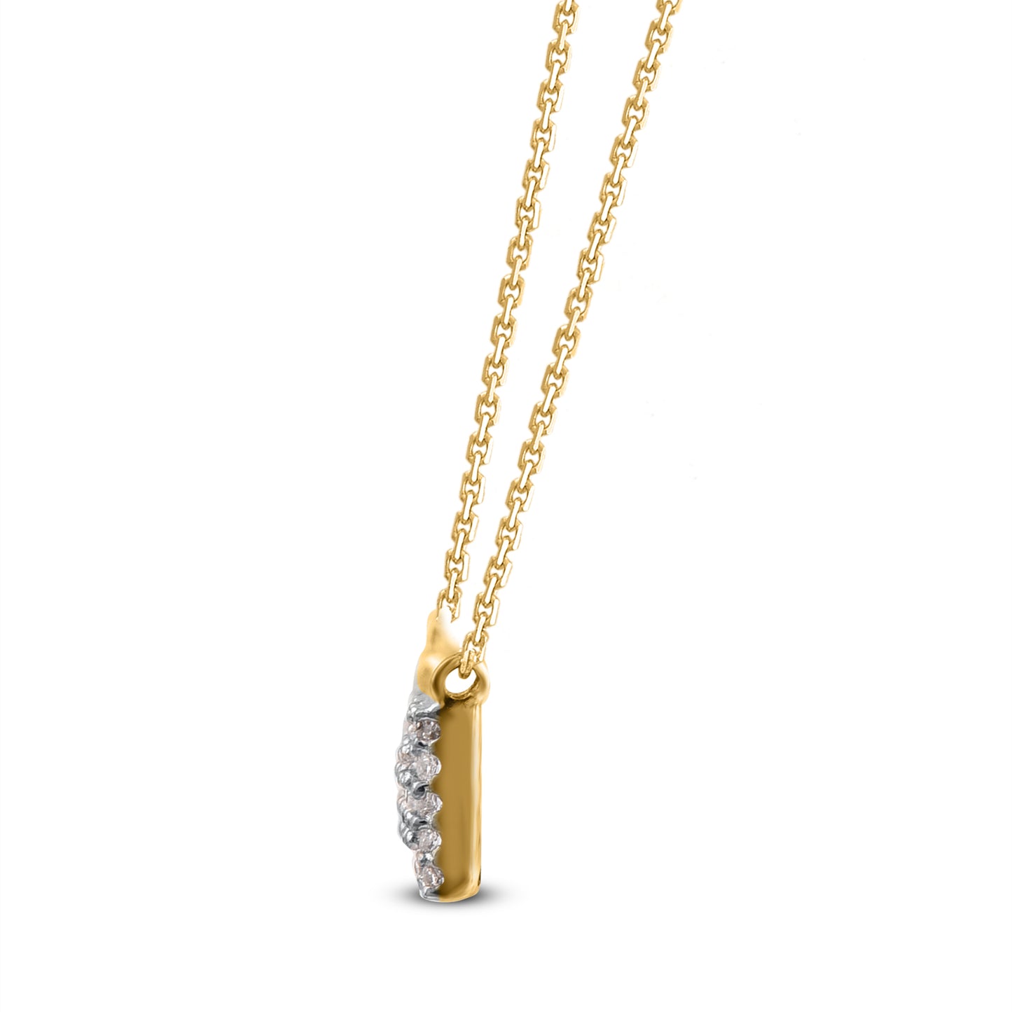 Baguette Diamond Horizontal Bar Necklace in 10k Gold