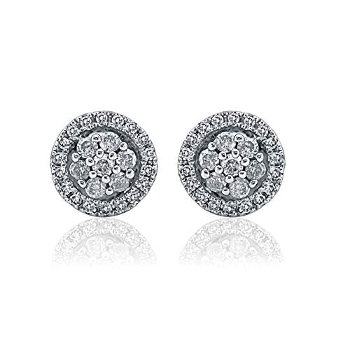 Cluster Flower Stud Earrings in 10K Gold