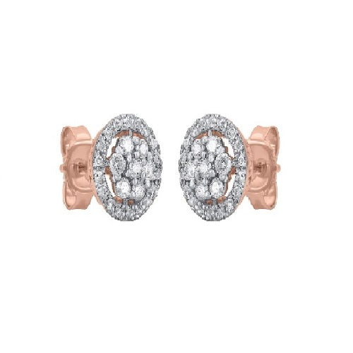 Cluster Flower Stud Earrings in 10K Gold