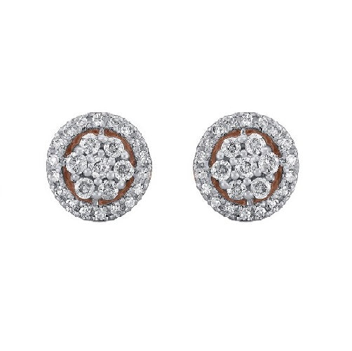 Cluster Flower Stud Earrings in 10K Gold
